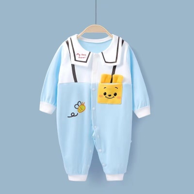 Combinaison bébé avec revers de coton imprimé stéréo