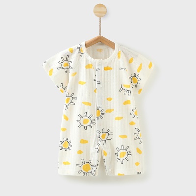 Combinaison bébé en coton actif imprimé et teint respirant et absorbant la transpiration