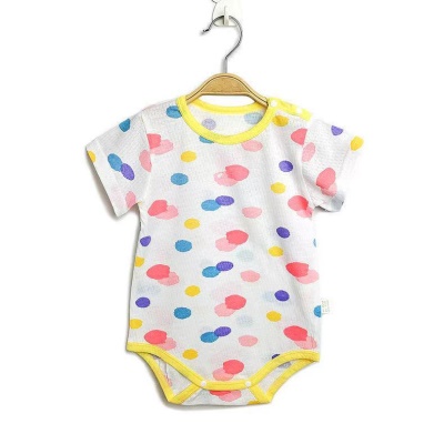 Combinaison bébé en jacquard de coton léger et respirant avec boutons d'épaule