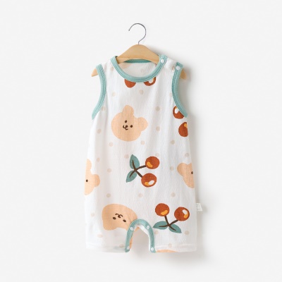 Combinaison bébé en jacquard de coton léger et respirant avec boutons d'épaule