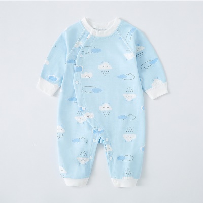 Combinaison bébé en coton patte diagonale simple boutonnage confortable et doux
