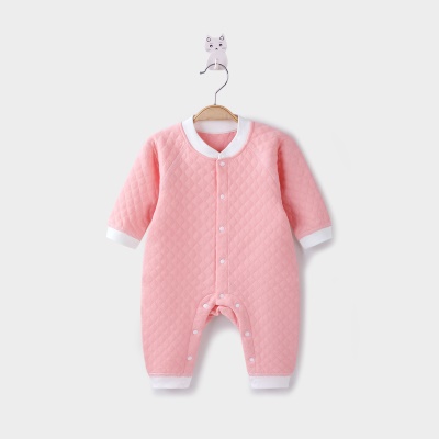 Combinaison bébé triple pince en coton pour respirer la transpiration et respirer à carreaux