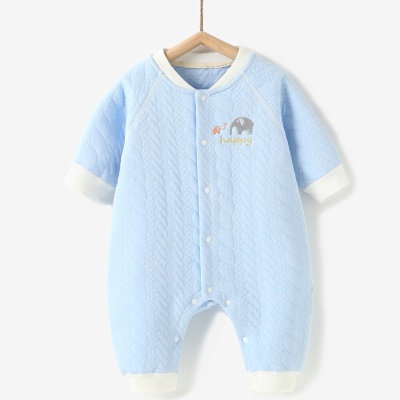 Combinaison bébé 3 couches clip coton sucer la transpiration et respirer à carreaux