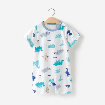 Combinaison bébé en coton jacquard avec boutons d'épaule confortables et respirants