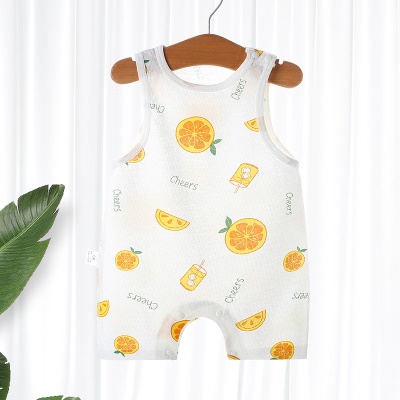 Combinaison bébé en jacquard de coton léger et respirant avec boutons d'épaule