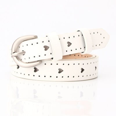 Ceinture pour femmes en alliage boucle aiguille amour trou creux conception