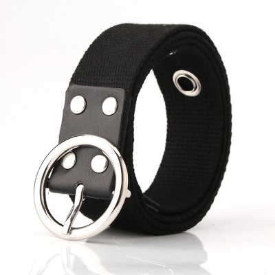 Ceinture en toile pour femmes avec boucle ronde Sangle souple