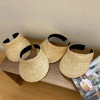 Chapeau de tennis pour femmes en paille respirante protection solaire et protection solaire