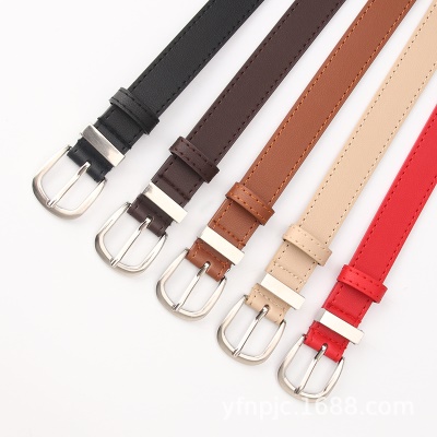 Ceinture en cuir PU avec boucle aiguille en alliage pour femmes