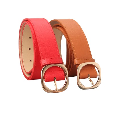 Ceinture Ladies litchi modèle PU ceinture boucle aiguille en alliage