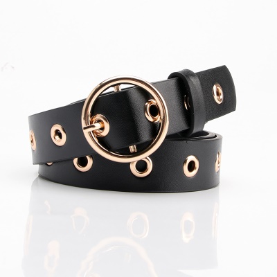 Ceinture femme avec boucle ronde polyvalente décorative à l'œil