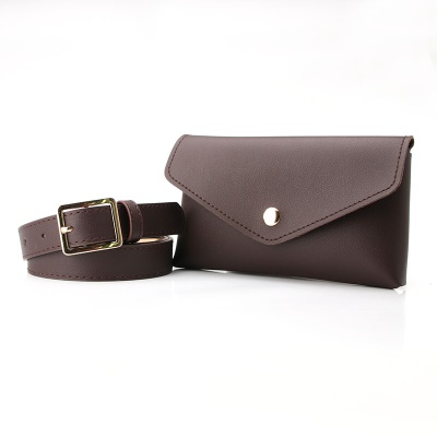 Ceinture pour femmes avec poches banane en alliage boucle aiguille cuir PU