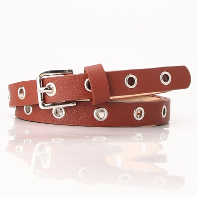Ceinture pour femmes ajouré oculaire fine ceinture en alliage boucle aiguille