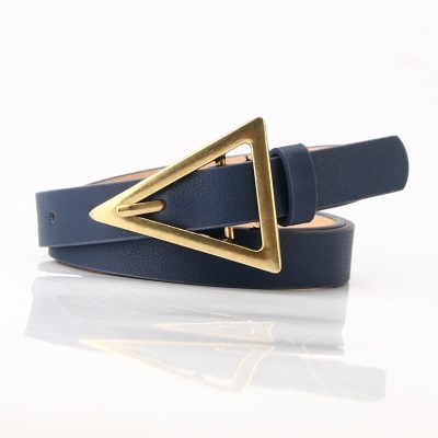 Ceinture en alliage pour femmes boucle triangle taille simple boucle cuir PU