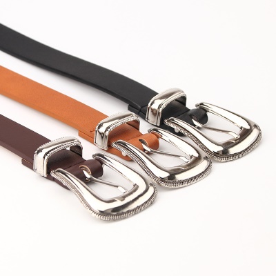 Ceinture femme en alliage boucle aiguille en similicuir gravure ceinture