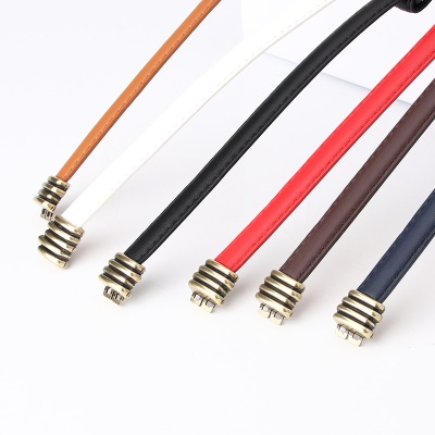 Ceinture femme réglable avec tête en alliage sans perforation