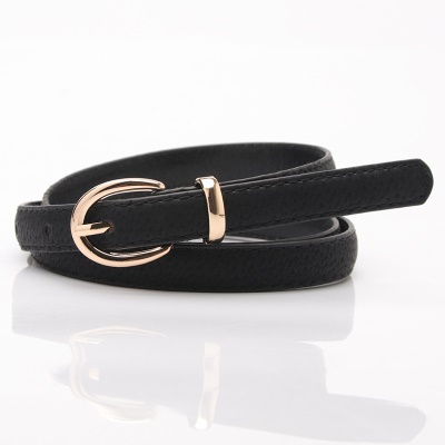 Ceinture femme fine avec boucle aiguille en alliage cuir PU
