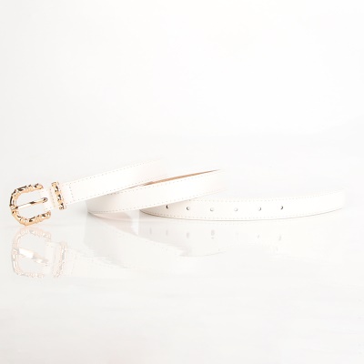Ceinture femme en alliage boucle aiguille conception concave-convexe cuir PU