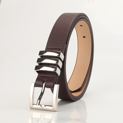 Ceinture femme boucle aiguille carrée en alliage de cuir PU