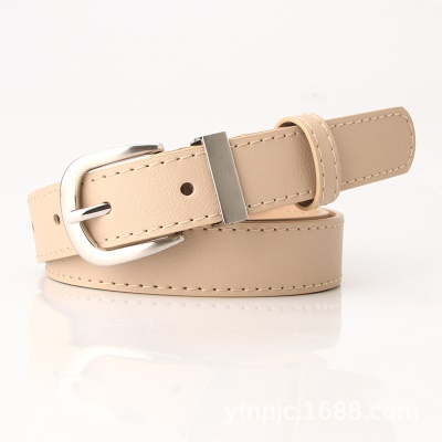 Ceinture en cuir PU avec boucle aiguille en alliage pour femmes
