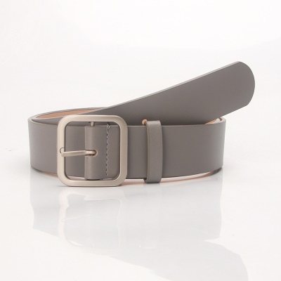 Ceinture femme avec boucle carrée tête en cuir pu