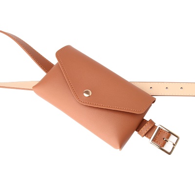 Ceinture pour femmes avec poches banane en alliage boucle aiguille cuir PU