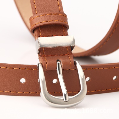 Ceinture en cuir PU avec boucle aiguille en alliage pour femmes
