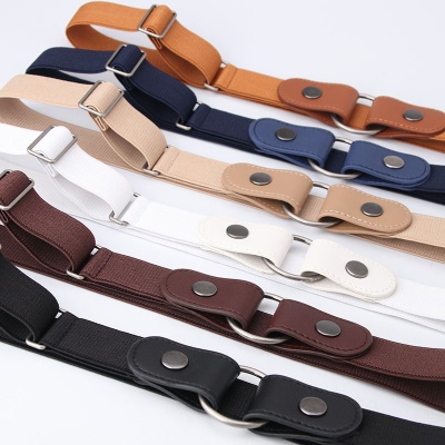 Ceinture femme élastique taille fermée sans bouton en alliage perforé