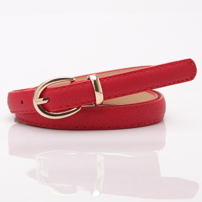 Ceinture femme fine avec boucle aiguille en alliage cuir PU