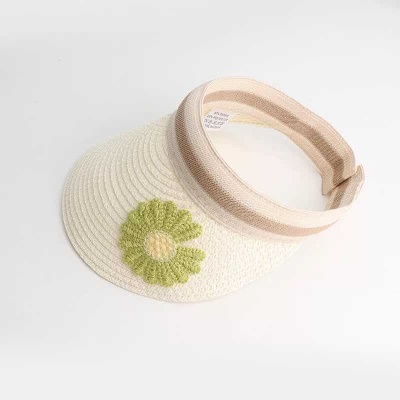 Chapeau de tennis pour femmes avec broderie de satin de paille