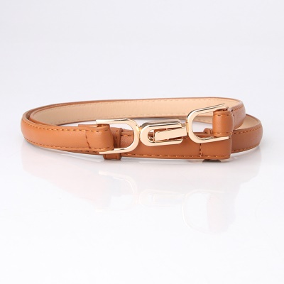 Ceinture dame en alliage paires de boucle réglable ceinture fine cuir PU