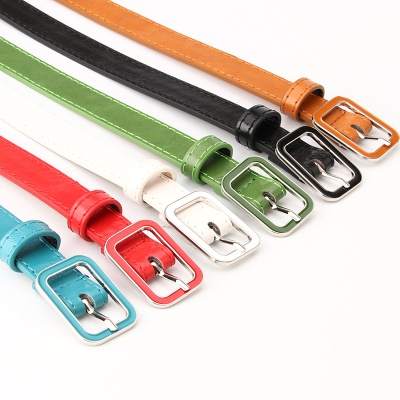 Ceinture femme en alliage carré boucle aiguille en cuir PU