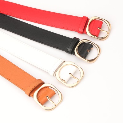 Ceinture Ladies litchi modèle PU ceinture boucle aiguille en alliage