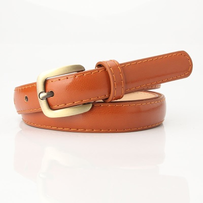 Ceinture femme petite boucle carrée pu ceinture en cuir mince