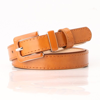 Ceinture en cuir PU avec boucle aiguille en alliage pour femmes