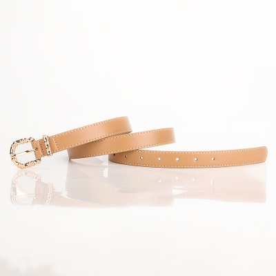 Ceinture femme en alliage boucle aiguille conception concave-convexe cuir PU