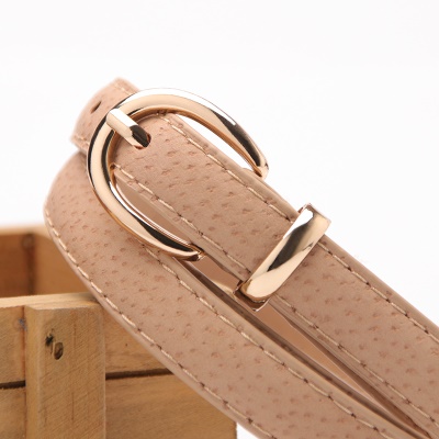 Ceinture femme fine avec boucle aiguille en alliage cuir PU