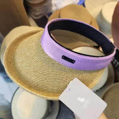 Chapeau de tennis pour femmes toit vide protection solaire grand avant-toit paille tricotée