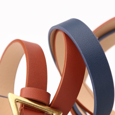 Ceinture en alliage pour femmes boucle triangle taille simple boucle cuir PU