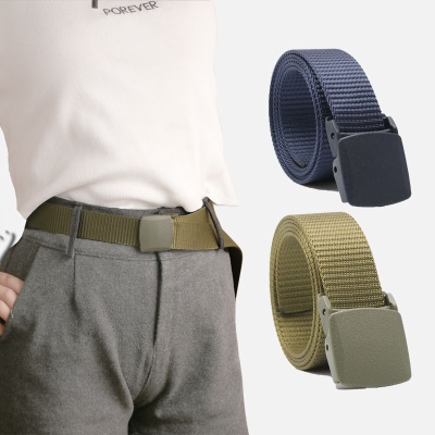 Ceinture femme toile avec boucle automatique en plastique anti-allergie