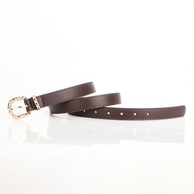 Ceinture femme en alliage boucle aiguille conception concave-convexe cuir PU