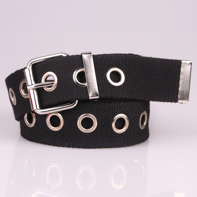 Ceinture femme ajouré en nylon toile oeillet boucle aiguille en alliage