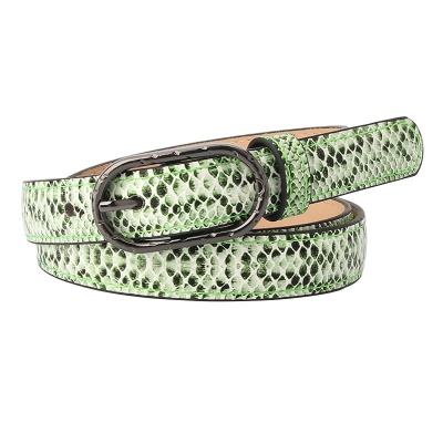 Ceinture femme serpent imprimé pu en cuir fin avec boucle Japonaise