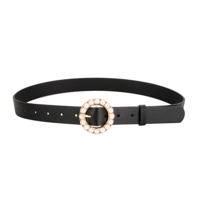 Ceinture pour femmes avec boucle ronde en perles