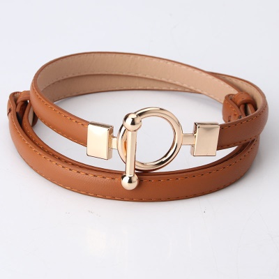 Ceinture femme réglable en cuir fin PU
