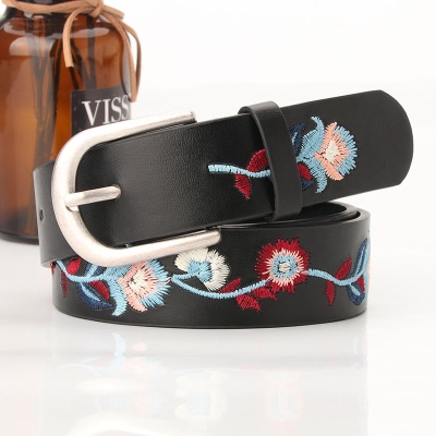 Ceinture brodée pour femmes Ceinture en cuir brodé