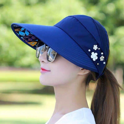 Casquette de tennis pour femmes pare-soleil et protection solaire perle pliable