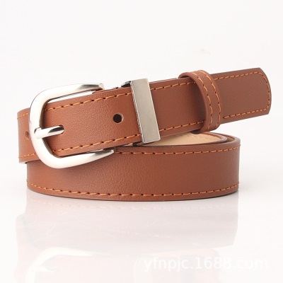 Ceinture en cuir PU avec boucle aiguille en alliage pour femmes