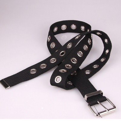 Ceinture femme ajouré en nylon toile oeillet boucle aiguille en alliage