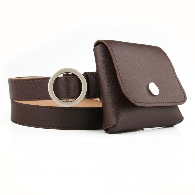 Ceinture pour femmes sans trous boucle ronde fine ceinture pantalon en gros
